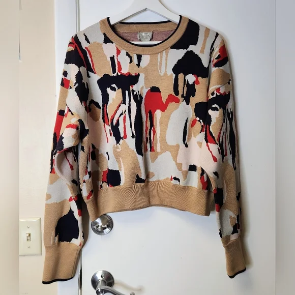 NWOT GREY Jason Wu Camel Intarsia Wool Blend Sweater Size M - Picture 4 of 16